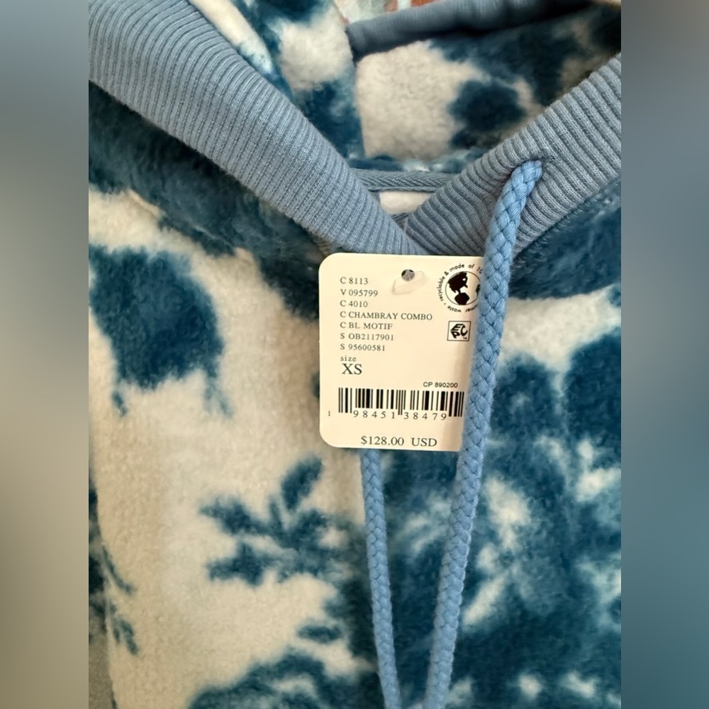 3253. FREE PEOPLE With Love Sweatshirt in Chambray combo Sz XS NWT $128 - Picture 7 of 7